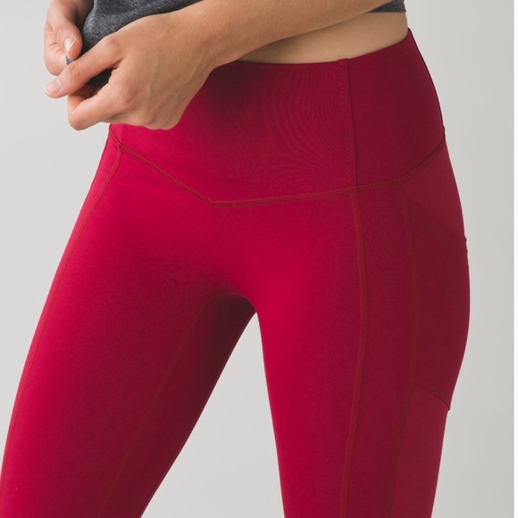 lululemon athletica Pants - Lululemon All The Right Places Cranberry Crop